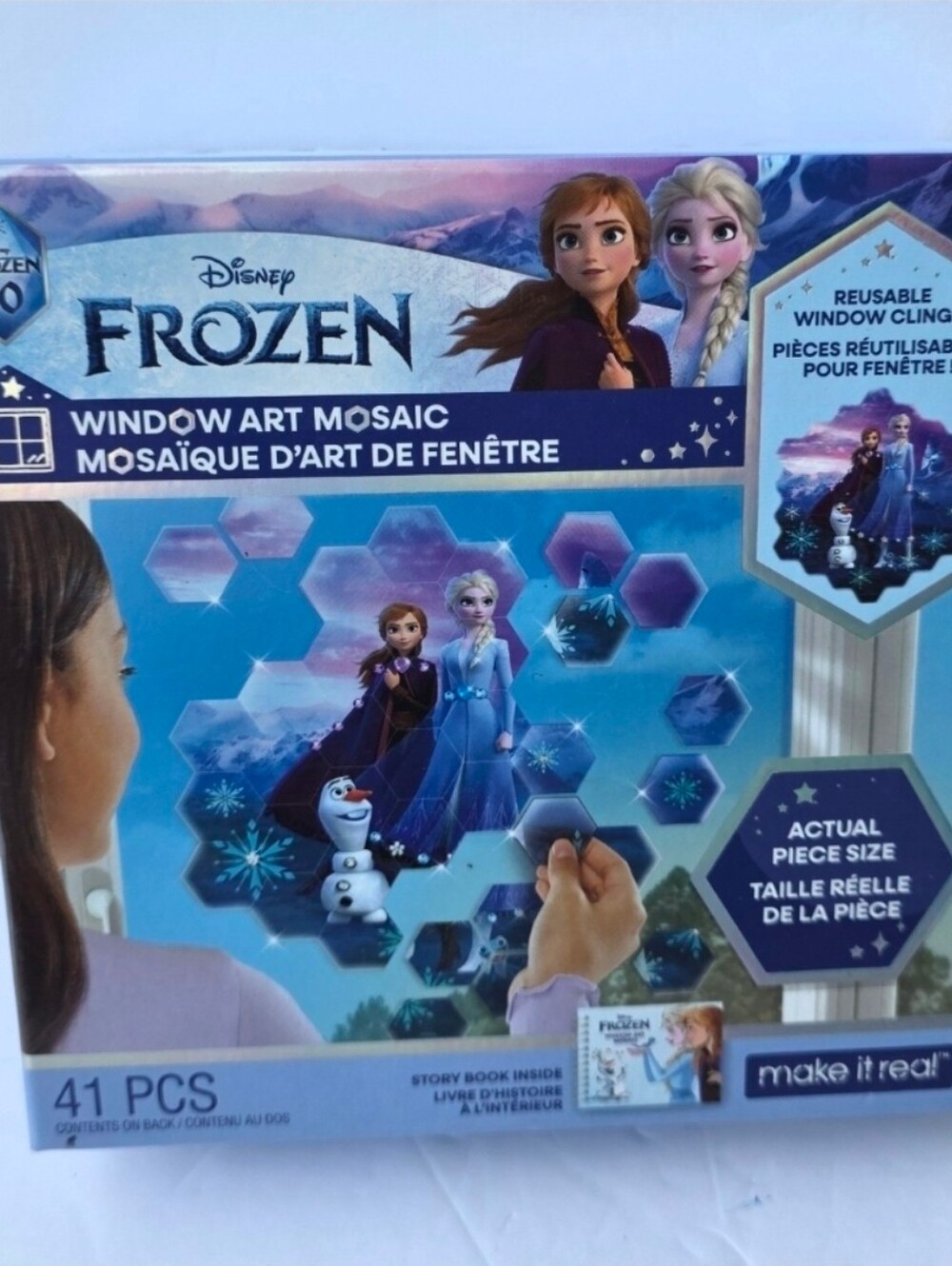 Disney Frozen Window Art Mosaic Kit Make It Real 41 reusable vinyl clings New